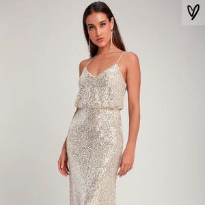 Broadway Silver Sequin Sleeveless Maxi Dress